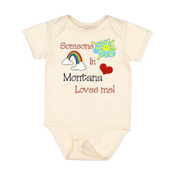 Inktastic Someone in Montana Loves Me Boys or Girls Baby Bodysuit