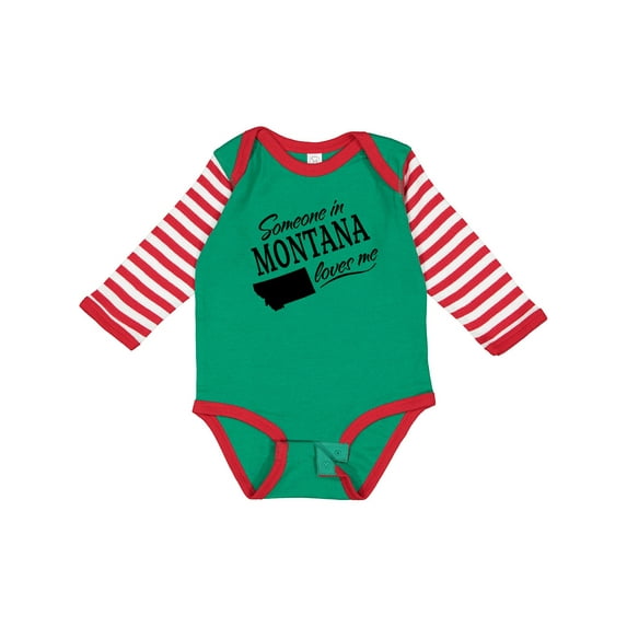 Inktastic Someone in Montana Loves Me Boys or Girls Long Sleeve Baby Bodysuit