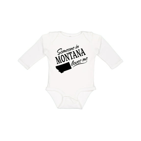 Inktastic Someone in Montana Loves Me Boys or Girls Long Sleeve Baby Bodysuit