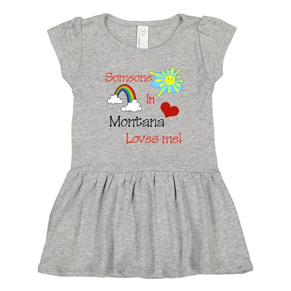 Inktastic Someone in Montana loves me Girls Toddler Dress