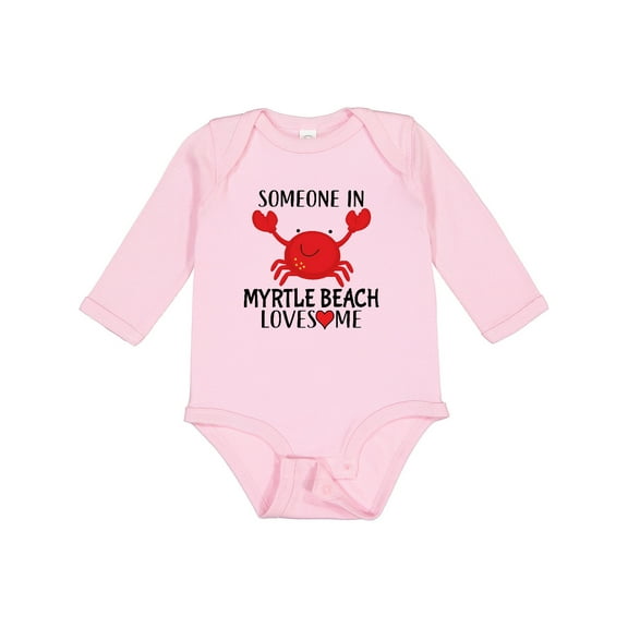 Inktastic Someone in Myrtle Beach Loves Me Boys or Girls Long Sleeve Baby Bodysuit
