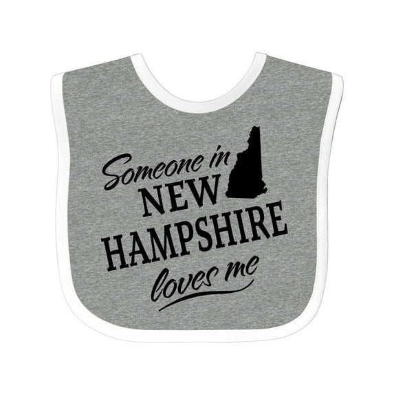 Inktastic Someone in New Hampshire Loves Me Boys or Girls Baby Bib