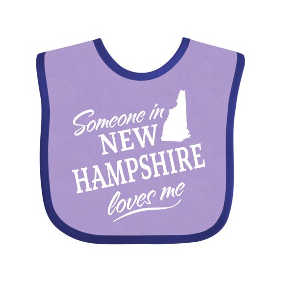 Inktastic Someone in New Hampshire Loves Me Boys or Girls Baby Bib