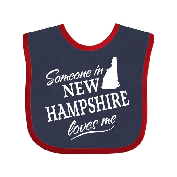 Inktastic Someone in New Hampshire Loves Me Boys or Girls Baby Bib