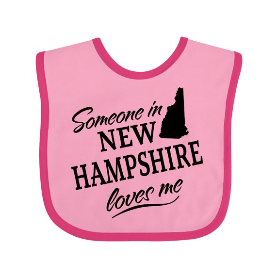 Inktastic Someone in New Hampshire Loves Me Boys or Girls Baby Bib