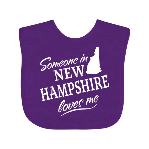 Inktastic Someone in New Hampshire Loves Me Boys or Girls Baby Bib