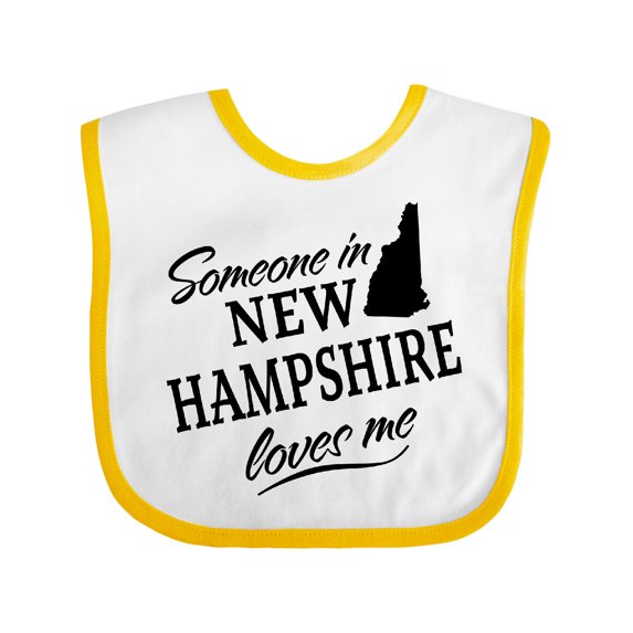 Inktastic Someone in New Hampshire Loves Me Boys or Girls Baby Bib