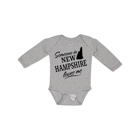 Inktastic Someone in New Hampshire Loves Me Boys or Girls Long Sleeve Baby Bodysuit