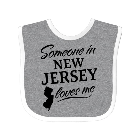 Inktastic Someone in New Jersey Loves Me Boys or Girls Baby Bib