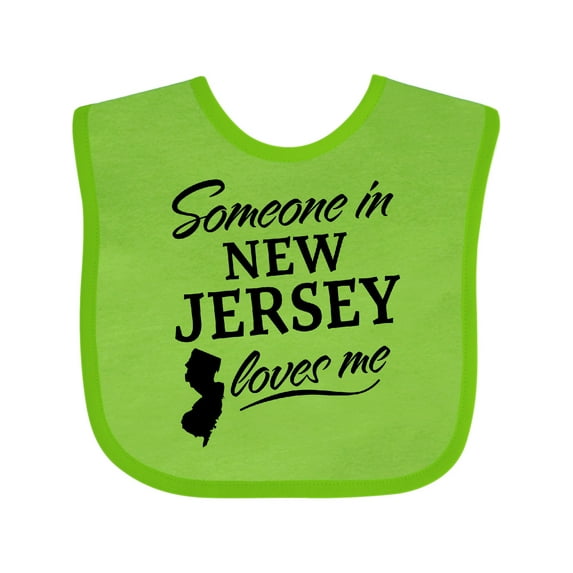 Inktastic Someone in New Jersey Loves Me Boys or Girls Baby Bib