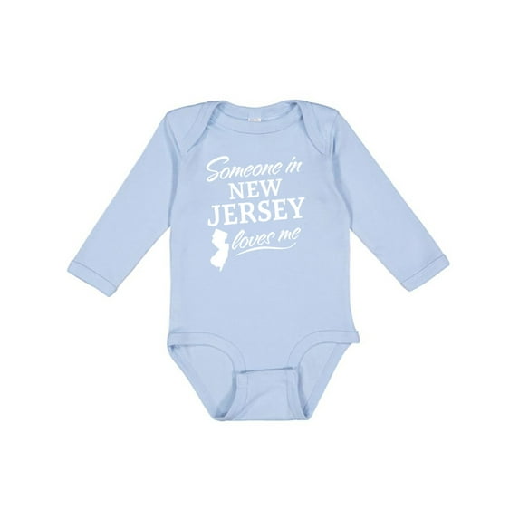 Inktastic Someone in New Jersey Loves Me Boys or Girls Long Sleeve Baby Bodysuit