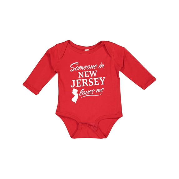 Inktastic Someone in New Jersey Loves Me Boys or Girls Long Sleeve Baby Bodysuit