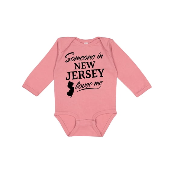 Inktastic Someone in New Jersey Loves Me Boys or Girls Long Sleeve Baby Bodysuit