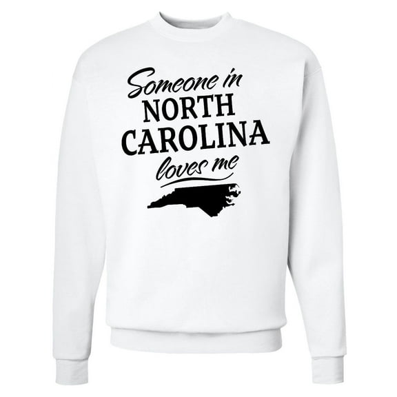 Inktastic Someone in North Carolina Loves Me Adult Sweatshirt