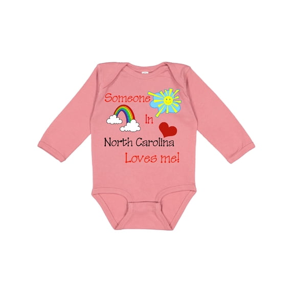 Inktastic Someone in North Carolina Loves Me Boys or Girls Long Sleeve Baby Bodysuit