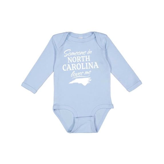 Inktastic Someone in North Carolina Loves Me Boys or Girls Long Sleeve Baby Bodysuit
