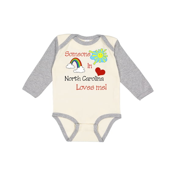 Inktastic Someone in North Carolina Loves Me Boys or Girls Long Sleeve Baby Bodysuit