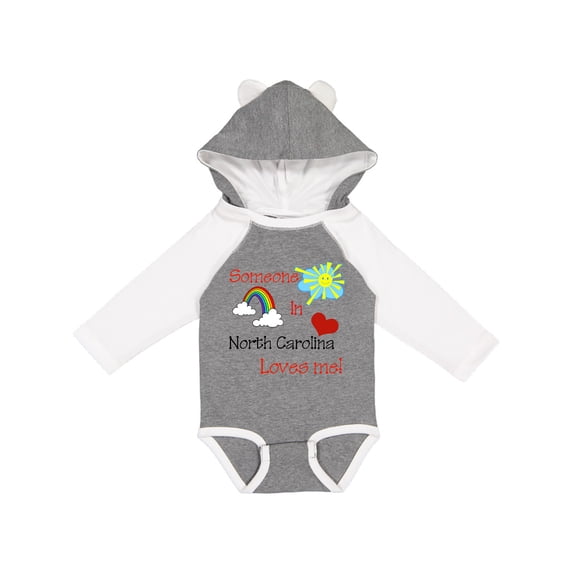 Inktastic Someone in North Carolina Loves Me Boys or Girls Long Sleeve Baby Bodysuit