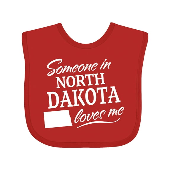 Inktastic Someone in North Dakota Loves Me Boys or Girls Baby Bib