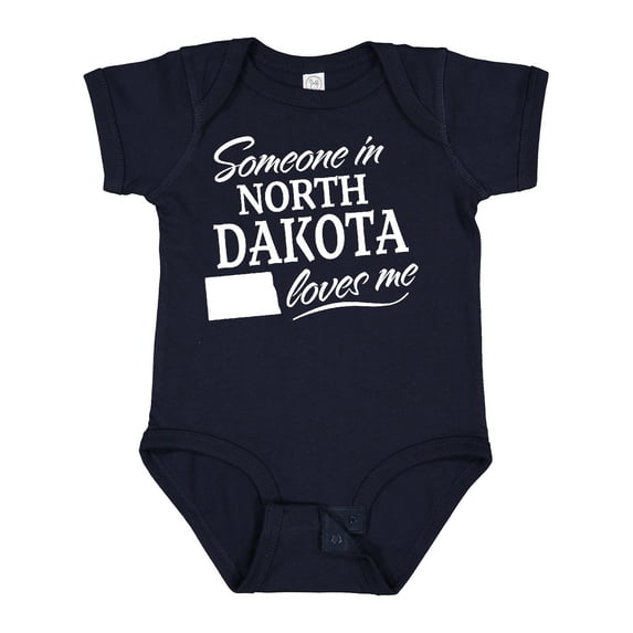 Inktastic Someone in North Dakota Loves Me Boys or Girls Baby Bodysuit