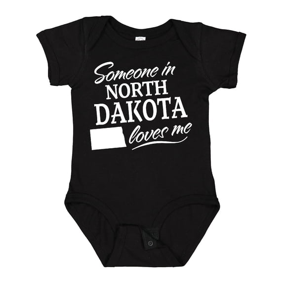 Inktastic Someone in North Dakota Loves Me Boys or Girls Baby Bodysuit