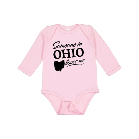 Inktastic Someone in Ohio Loves Me Boys or Girls Long Sleeve Baby Bodysuit