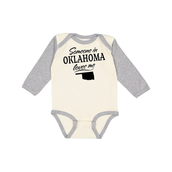 Inktastic Someone in Oklahoma Loves Me Boys or Girls Long Sleeve Baby Bodysuit