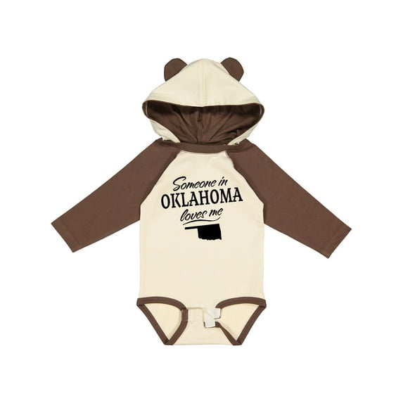 Inktastic Someone in Oklahoma Loves Me Boys or Girls Long Sleeve Baby Bodysuit