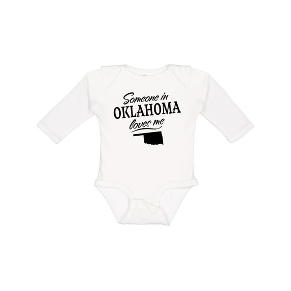 Inktastic Someone in Oklahoma Loves Me Boys or Girls Long Sleeve Baby Bodysuit