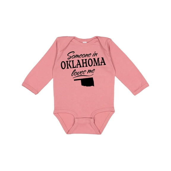 Inktastic Someone in Oklahoma Loves Me Boys or Girls Long Sleeve Baby Bodysuit