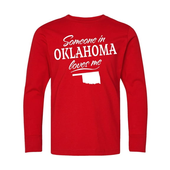 Inktastic Someone in Oklahoma Loves Me Long Sleeve Youth T-Shirt