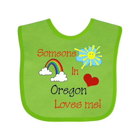 Inktastic Someone in Oregon Loves Me Boys or Girls Baby Bib