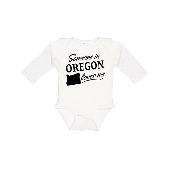 Inktastic Someone in Oregon Loves Me Boys or Girls Long Sleeve Baby Bodysuit