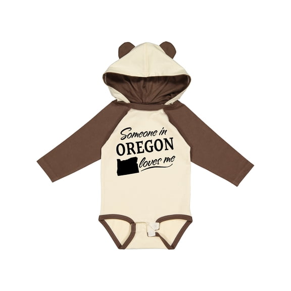 Inktastic Someone in Oregon Loves Me Boys or Girls Long Sleeve Baby Bodysuit
