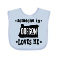 thumbnail image 1 of Inktastic Someone in Oregon Loves Me Gift Boys or Girls Baby Bib, 1 of 4