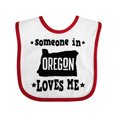 thumbnail image 1 of Inktastic Someone in Oregon Loves Me Gift Boys or Girls Baby Bib, 1 of 4