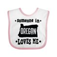 thumbnail image 1 of Inktastic Someone in Oregon Loves Me Gift Boys or Girls Baby Bib, 1 of 4