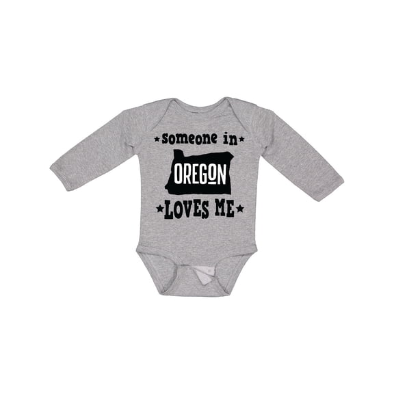 Inktastic Someone in Oregon Loves Me Boys or Girls Long Sleeve Baby Bodysuit