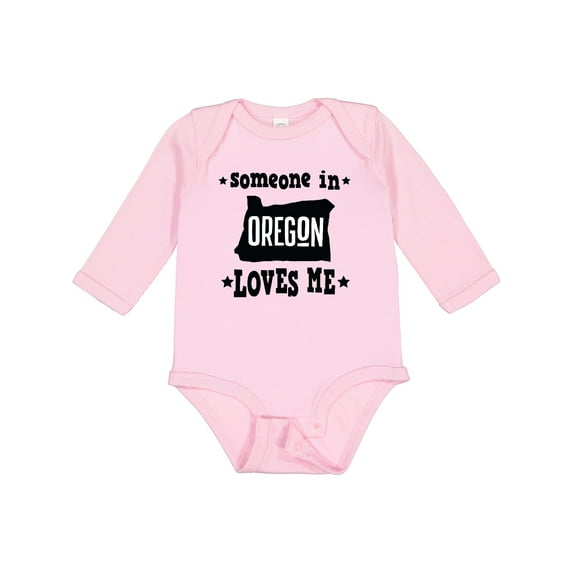 Inktastic Someone in Oregon Loves Me Boys or Girls Long Sleeve Baby Bodysuit