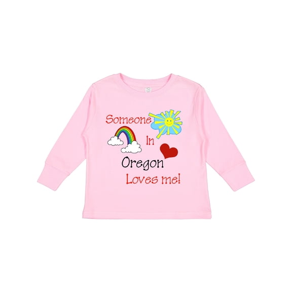 Inktastic Someone in Oregon Loves Me Boys or Girls Long Sleeve Toddler T-Shirt