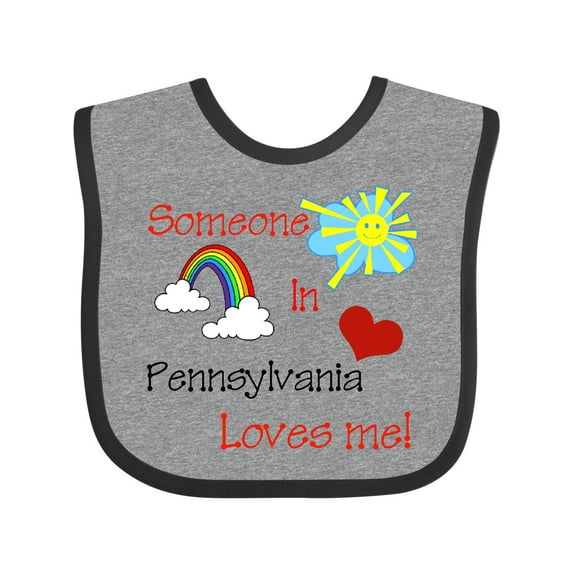 Inktastic Someone in Pennsylvania Loves Me Boys or Girls Baby Bib
