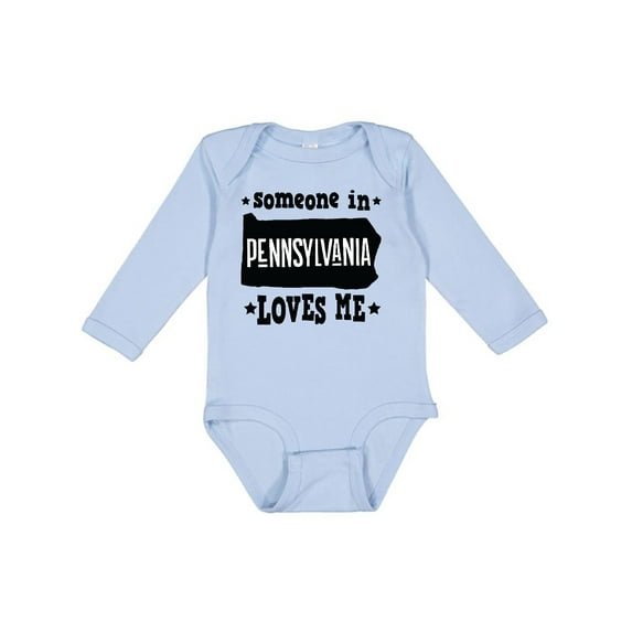 Inktastic Someone in Pennsylvania Loves Me Boys or Girls Long Sleeve Baby Bodysuit