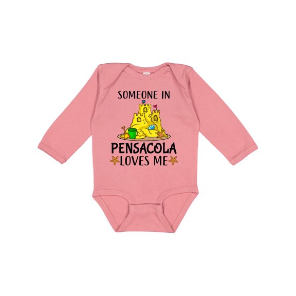 Inktastic Someone in Pensacola Loves Me Beach Vacation Boys or Girls Long Sleeve Baby Bodysuit