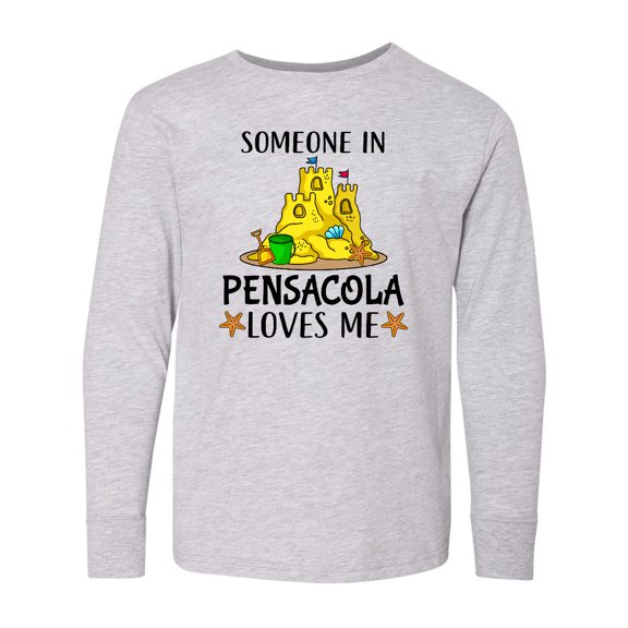 Inktastic Someone in Pensacola Loves Me Beach Vacation Long Sleeve Youth T-Shirt