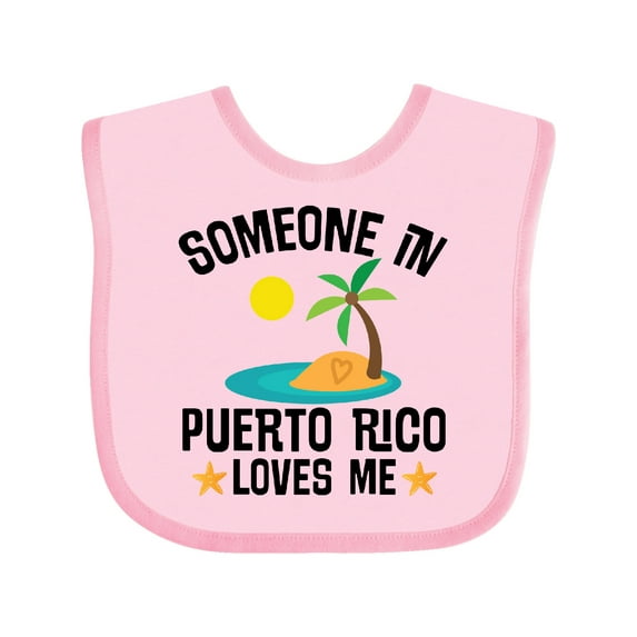 Inktastic Someone in Puerto Rico Loves Me Boys or Girls Baby Bib