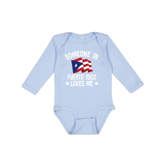 Inktastic Someone in Puerto Rico Loves Me Boys or Girls Long Sleeve Baby Bodysuit