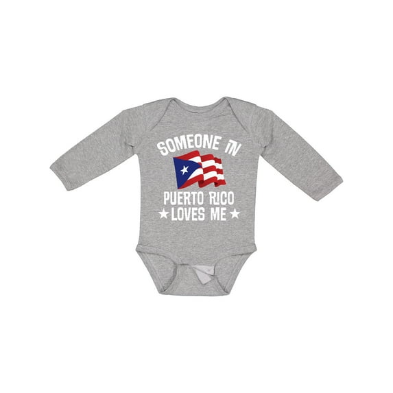Inktastic Someone in Puerto Rico Loves Me Boys or Girls Long Sleeve Baby Bodysuit