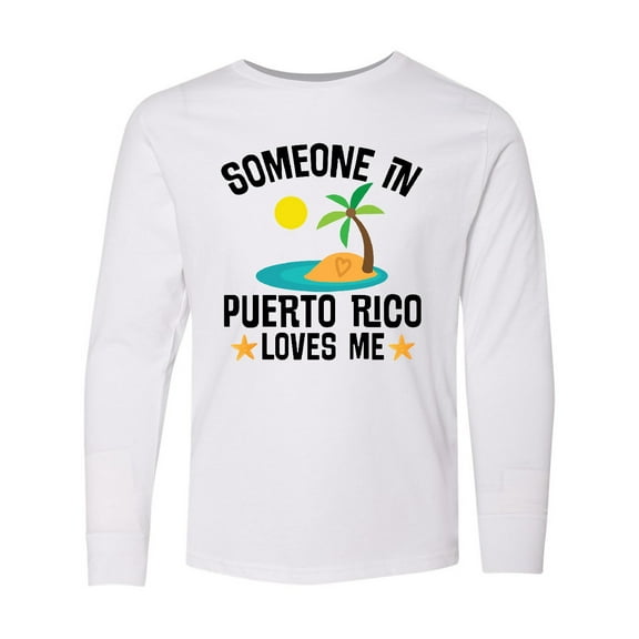 Inktastic Someone in Puerto Rico Loves Me Long Sleeve Youth T-Shirt