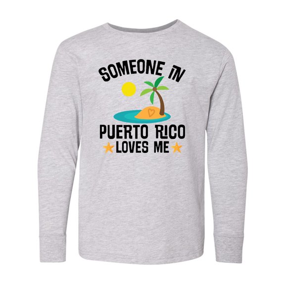 Inktastic Someone in Puerto Rico Loves Me Long Sleeve Youth T-Shirt