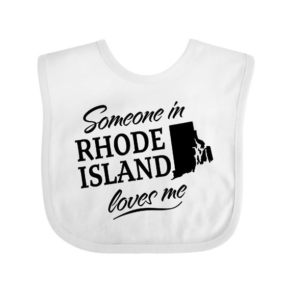 Inktastic Someone in Rhode Island Loves Me Boys or Girls Baby Bib